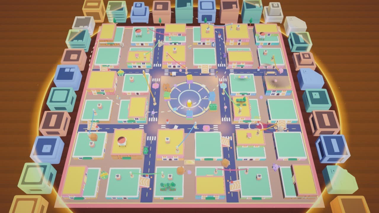 Toy Town, the toy-block city map in Critter Royale, seen from above